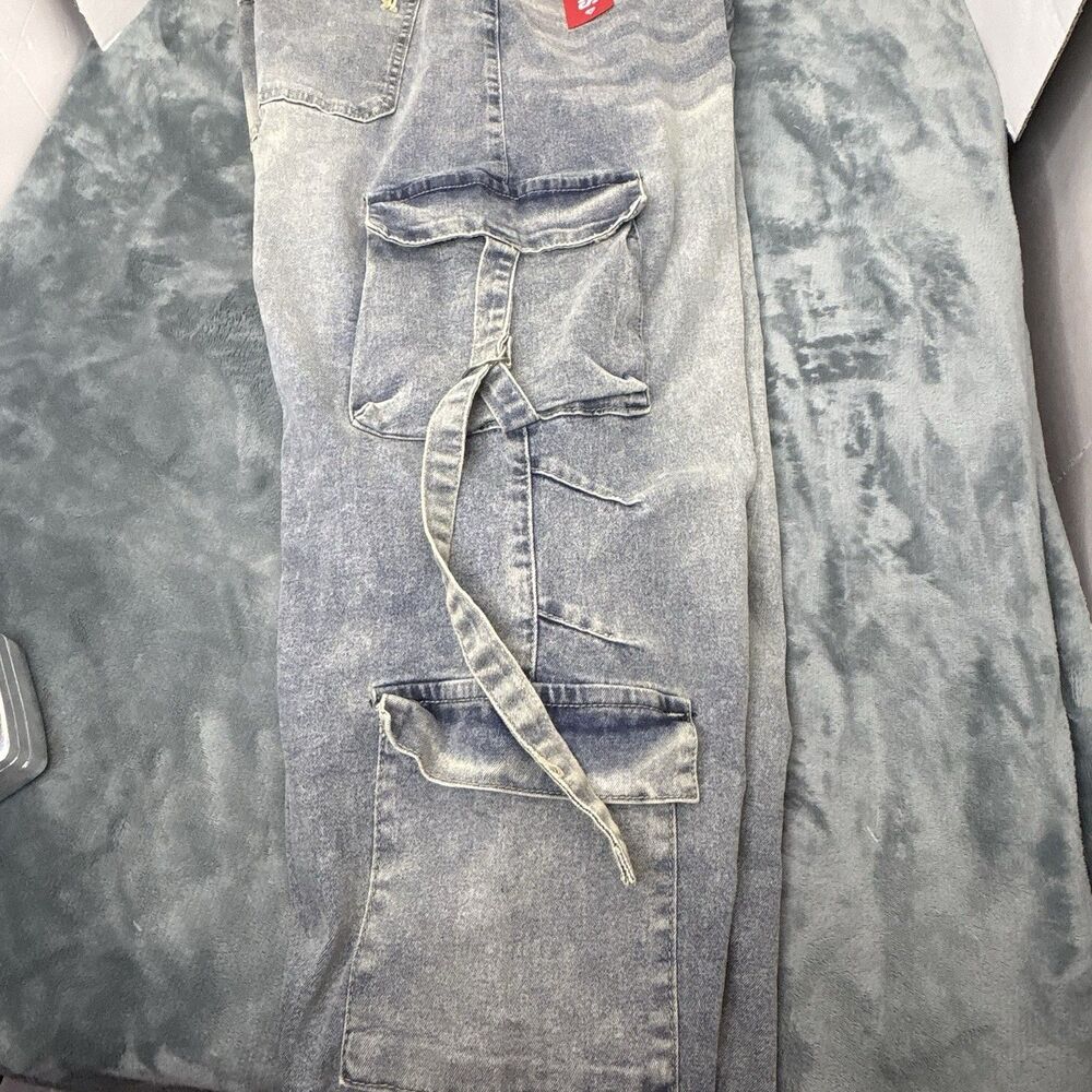 VIP Jeans Cargo Wide Leg Women’s Size 17/33 Skater Punk Stretch Sculpting - Picture 13 of 13